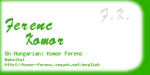 ferenc komor business card